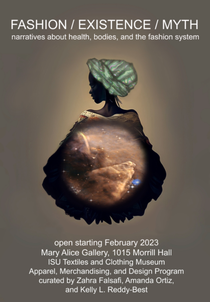 This image is a copy of the poster advertising the event. The visual is a an outline of a person with a green head piece and their body flows into an image of clouds.